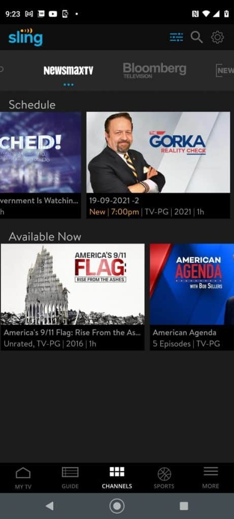 Sling TV - Newsmax - Android