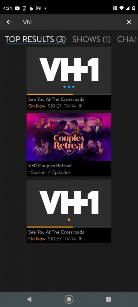 VH1 Sling TV Android
